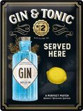 Nostalgic Art Merchandising Gin & Tonic Special Edition Metalen Wandbord in Reliëf 30 x 40 cm