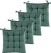 Anna's Collection Coussin de chaise matelassé - 4x - vert foncé - 38 x 38 cm