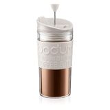 Bodum K11102-913 Travel Press Set koffiemaker met extra drinkopzetstuk 0,35 l, crèmewit