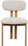 Giga Meubel Eetkamerstoel Noor - Stof/Staal - Beige/Naturel - Set van 2