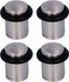 AMIG Deurstopper/deurbuffer - 4x - D20mm - inclusief schroeven - mat zilver