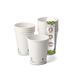 GREENBOX Biologische koffiemokken van karton, composteerbaar en biologisch afbreekbaar servies, papieren bekers, wegwerpbekers, koffiemokken, witte koffiemokken met conische print, 50 stuks, 200 ml