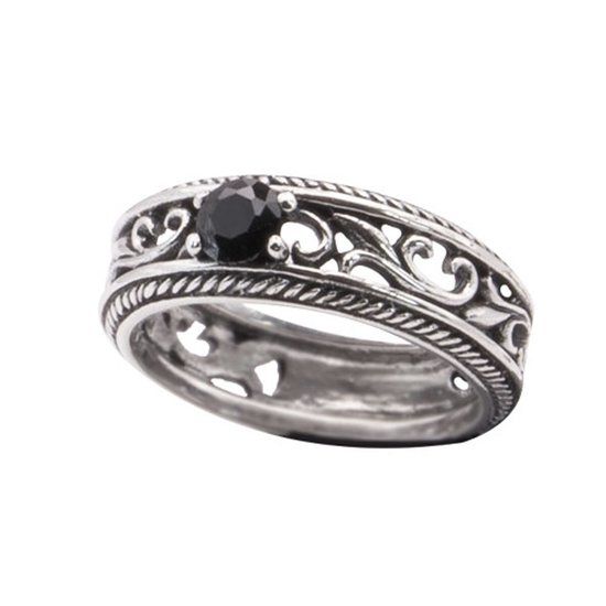 etNox Princess Dames Ring - zwart/zilverkleurig