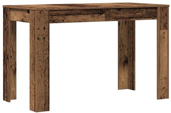 vidaXL Eettafel 120x60x76 cm bewerkt hout oud houtkleurig