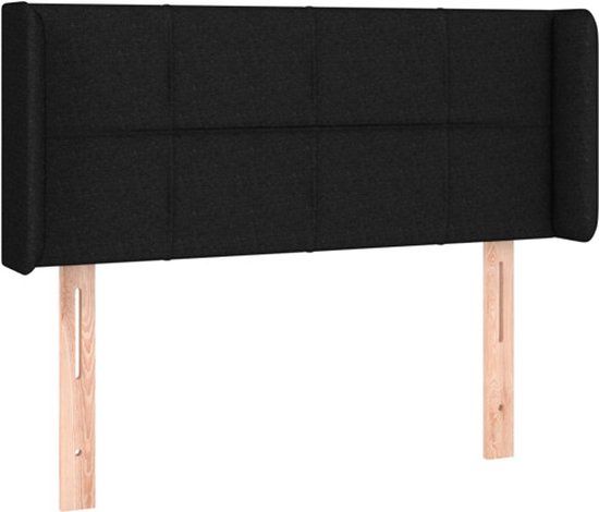 vidaXL Hoofdbord met randen 103x16x78/88 cm stof zwart