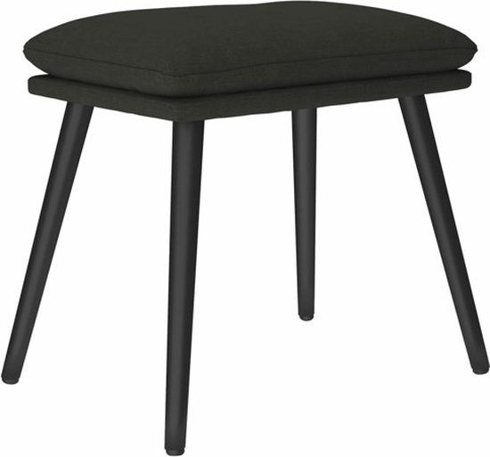 vidaXL Voetenbank 45x29,5x35 cm stof zwart