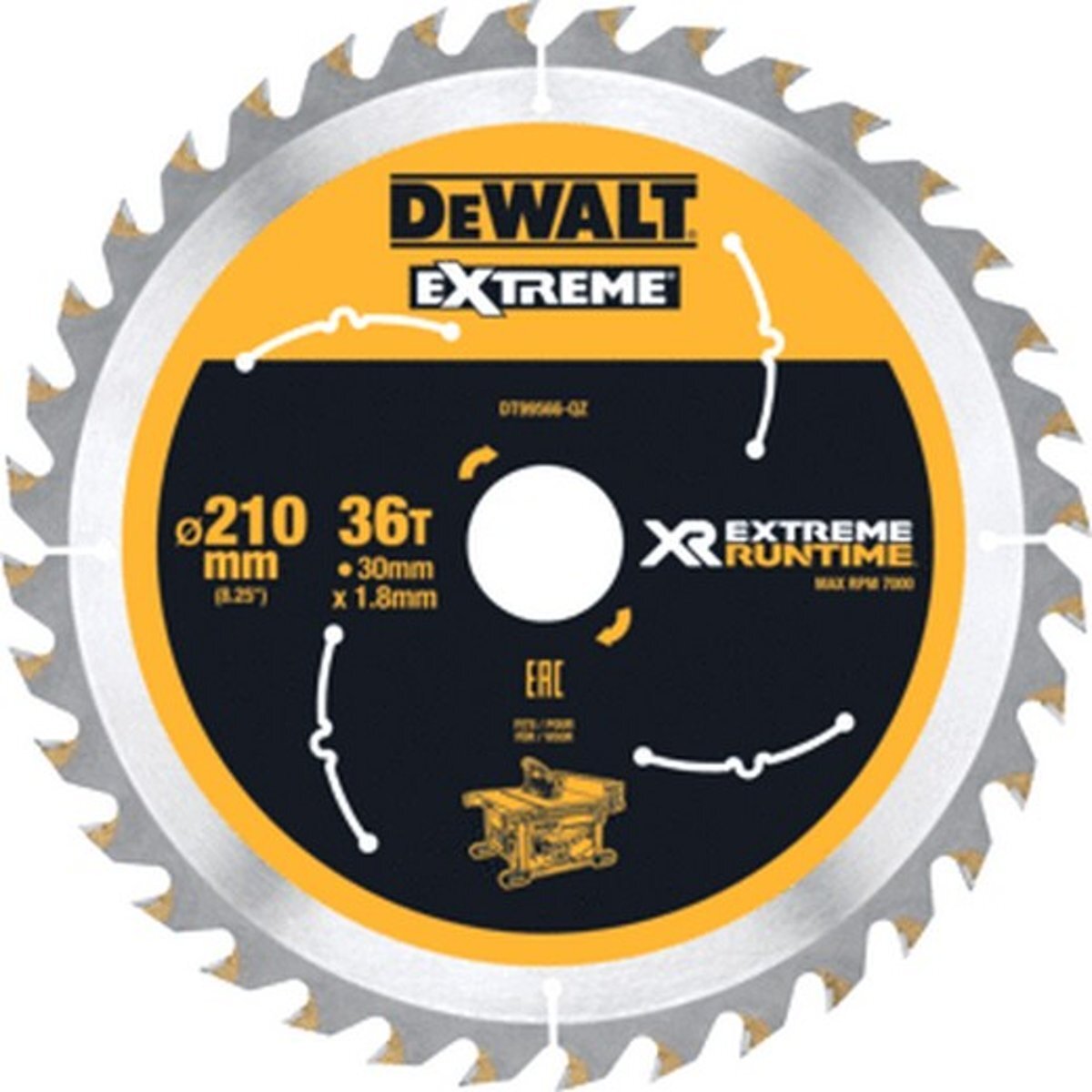 DeWalt DEWA cirkelzaagblad, bladdiameter 210, asgat 30, 36 tanden