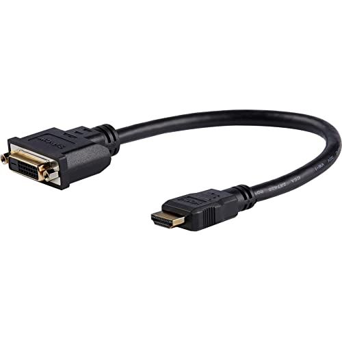 Startech.com HDMI®-naar-DVI-D video-adapterkabel 20cm HDMI-stekker naar DVI-bus HDMI Male to DVI Female zwart