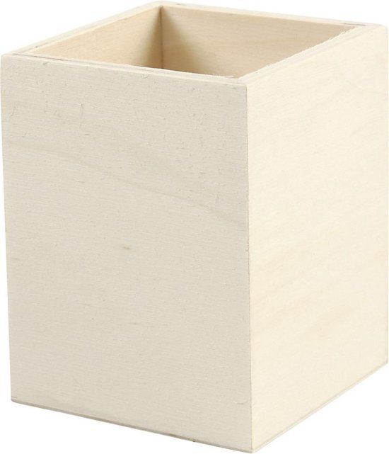 Creotime Pennenbakje Hout 7,5 Cm - Bruin