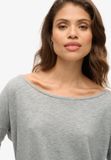 Superdry - Jersey top met lange mouwen - Dames - Katoen/Lyocell - UK16-EU44 - Smoke Grey Marl