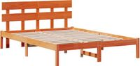 vidaXL Bedframe met hoofdeinde Bruin 140 x 200 cm Massief grenenhout