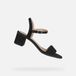 Geox Sandale Aurely 50 Noir Cuir Talon bloc 5-7cm Taille 40