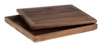 APS-Germany Luxe Houten Snijplank met Opvangbak en Antislip - Broodsnijplank - Walnoothout - 35,4 x 32,5 x 3,5 cm