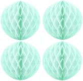 Merkloos / Sans marque Fest-Dekor Gmbh Papieren kerstballen - 4x - mintgroen - 10 cm