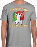 Bellatio Decorations Verkleed shirt voor heren - Portugal - grijs - voetbal supporter - themafeest S