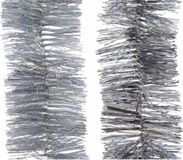 Decoris Kaemingk B.V. 2x Kerstslingers glitter zilver 270 cm