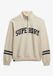 Superdry Athletic Essentials sweatshirt met applicatie en halve rits - Damen - Desert Bone Off White