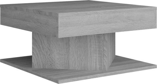 vidaXL salontafel 57x57x30 cm bewerkt hout grijs sonoma eikenkleurig