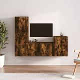 Maison Exclusive - Set de 4 meubles TV, placage chêne fumé, bois composite