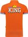 Bellatio Decorations Luxe King poloshirt - 200 grams katoen - King met kroon - oranje - heren - L