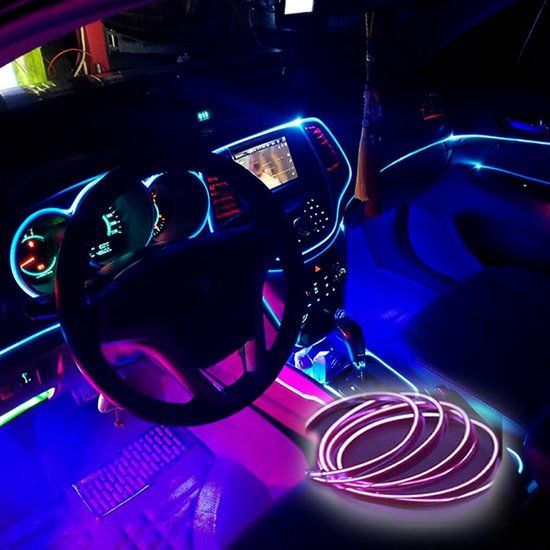 OCC Motorsport Neon Light Strip - 3m - Purple - Fiber Optic
