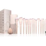 Luvia Aura Pro Set de pinceaux de maquillage, set de 19 pinceaux pour le visage et les yeux, avec étui, éponge de beauté et pince à épiler, pinceaux cosmétiques professionnels, vegan et cruelty-free, nude, 2 couleurs