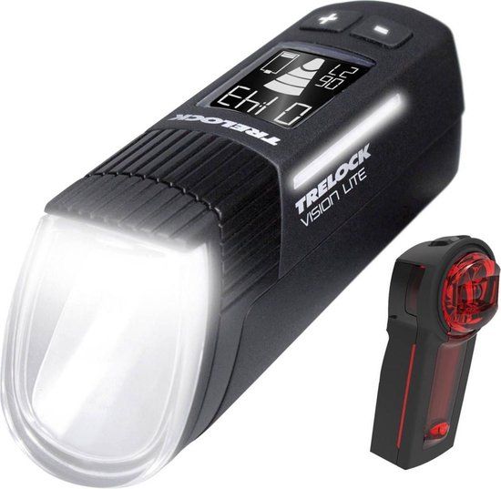 TRELOCK LS 660 I-GO VISION LITE 80 LUX / LS 740 VECTOR SIGNAL SET - Zwart