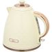 Sans marque Bouilloire électrique 2200W avec fenêtre de niveau et filtre, ébullition rapide, couleur beige