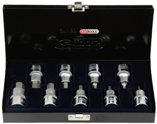 KSTools 911.1321 Bit-dopsleutelset 1/2" binnenzeskant kort 9-delig