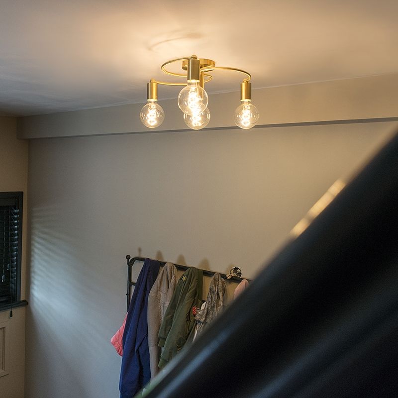QAZQA Facil Plafondlamp - Messing - 4-lichts - Art Deco
