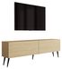 3E 3xE living.com 3xE living Meuble TV 170 cm, chêne huilé, pieds inclinés noirs