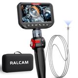 Ralcam Endoscoopcamera met licht, endoscoopcamera met 210° beweegbare kop, 3,0 mm sonde, 5 inch HD-scherm, IP67-inspectiecamera, 1,5 m roestvrijstalen serpentinebuis, buiscamera voor auto en huis