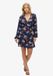 Superdry Mini-wikkeljurk met print - Dames - Jurken - Doris Floral Navy - UK14-EU42