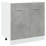 VidaXL Wastafelonderkast lyon 80x46x81,5 cm bewerkt hout betongrijs