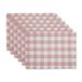 DII Zwaargewicht Tafellinnen Collectie Ruitjes met Franjes, set placemats, 33 x 48 cm, bleek paars, 6-delig