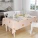 Bonamaison Tafelkleed, Anti-Mold, Sneldrogend, Waterdicht, 100% Polyester Tafellaken, Oranje, gebroken wit, 140 x 160 Cm