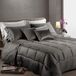 Dekbedovertrek katoen pour lit deux personnes, anthracite, satin
