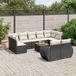 Prolenta Maison Exclusive - Tuinset voor de tuin, bestaande uit 10 delen met kussens, in zwart polyrotan