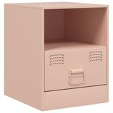 VidaXL Nachtkastjes 2 st 34,5x39x44 cm staal roze