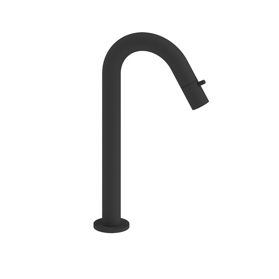 Badkamerplanet Fonteinkraan Hoog Toiletkraan Rond Mat Zwart 29,6cm