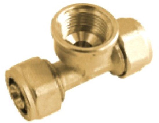 KIRCHHOFF MS T-Stuk - Blanco - 20 mm x 3/4"BI x 20 mm - Knelfitting Voor Meerlagen Buis