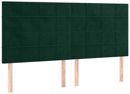 vidaXL Hoofdbord donkergroen fluweel 180x5x118/128 cm