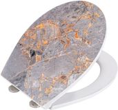 Wenko WC bril Grey Marble - Duroplast - Easy-Close - Fix-Clip