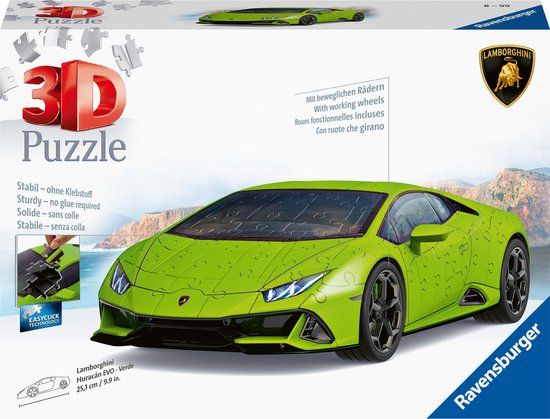 Ravensburger Lamborghini Huracán EVO Groen 3D Puzzel - 108 stukjes