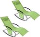 Merkloos / Sans marque Simpletrade Ligbed Set van 2 - Ligstoel - Ademend ligvlak - Afneembaar kussen - Groen - 158x62x68 cm