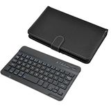 ciciglow Bluetooth-toetsenbord, draadloos toetsenbord + Bluetooth-toetsenbordstandaard PU-lederen reisstandaard Case Cover (zwart)
