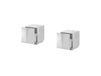 Lot de 2 tables de chevet design blanc brillant led bleu