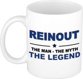 Bellatio Decorations Reinout cadeau mok - man myth legend - naam koffiemok / beker - wit en blauw - 300 ml - verjaardag
