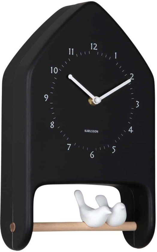 Karlsson Wandklok Love Birds - Zwart