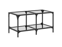 Maison Exclusive - Table basse avec plateau en verre transparent, 78,5 x 40 x 40 cm, acier